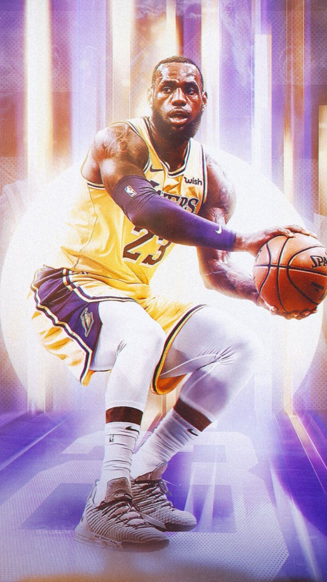 Download Lebron James With Lakers Flag Wallpaper  Wallpaperscom