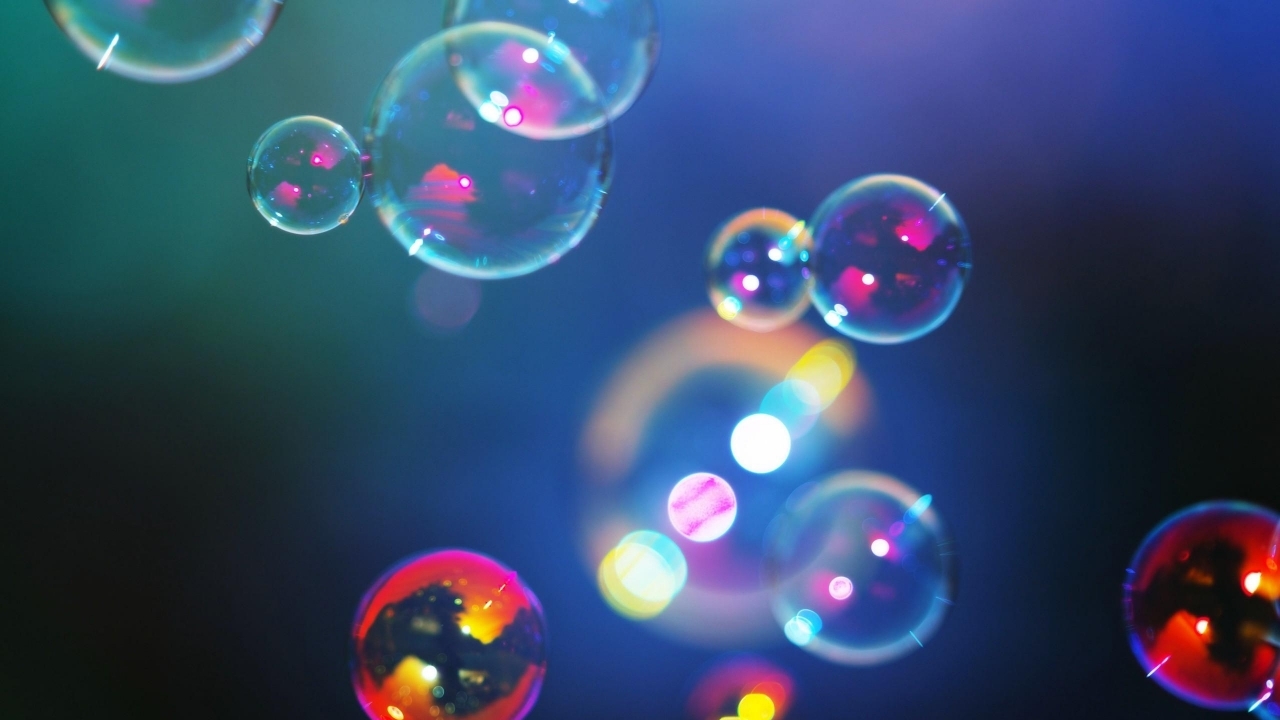 Shimmering Colorful Bubbles Wallpaper In Other