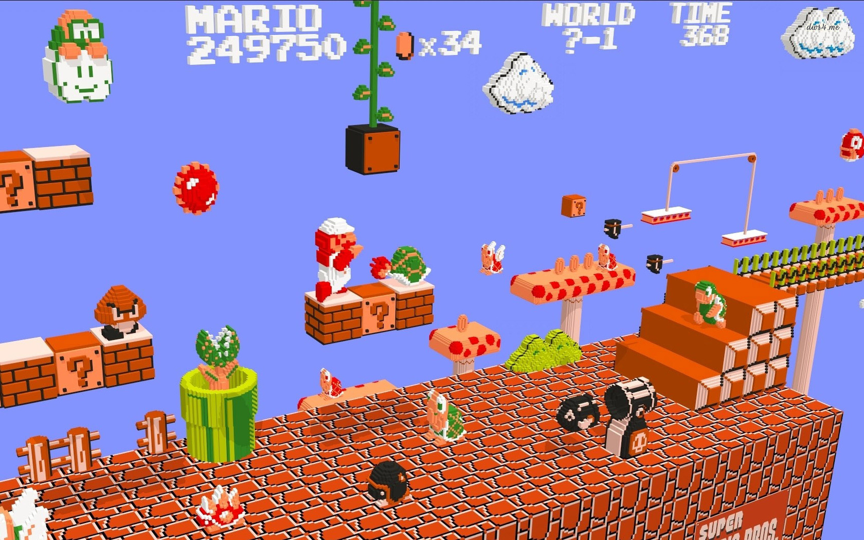 Super Mario Nes 3d Wallpaper Game