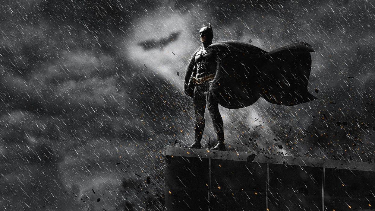 Dark Knight Rises Batman Superhero Rain Wallpaper