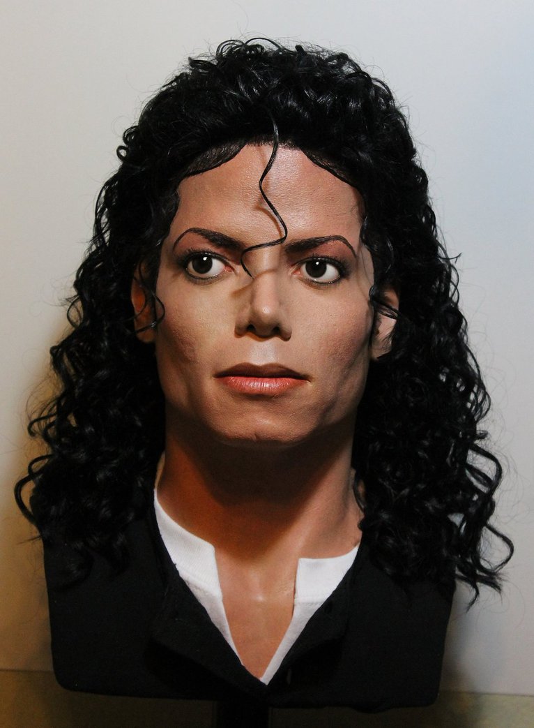 Lifesize Michael Jackson Bad Era Bust New Wig By