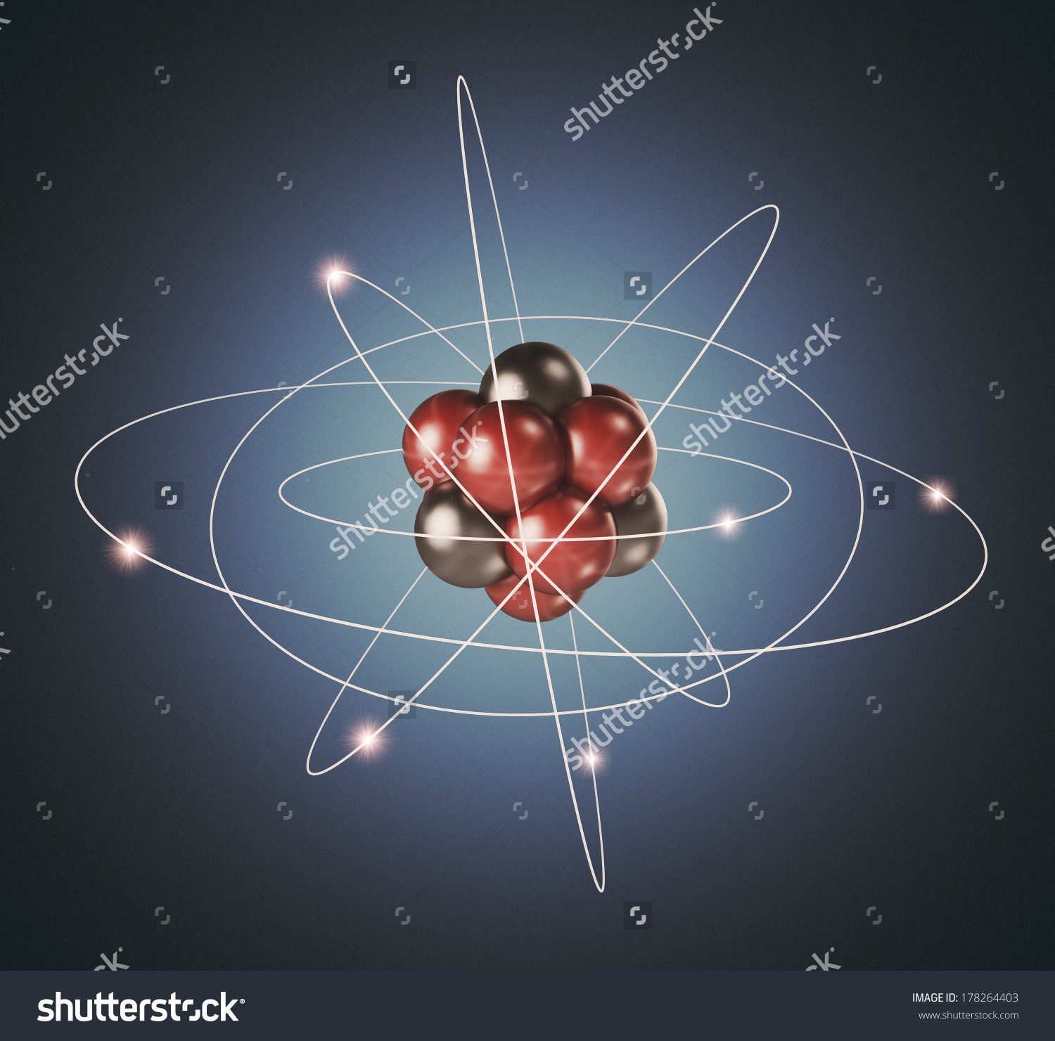 Atom Elementary Particle 3d Background Of Nuclear Physics