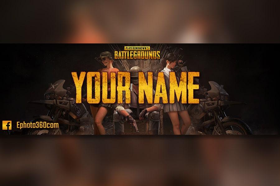 Create a youtube banner game of PUBG cool