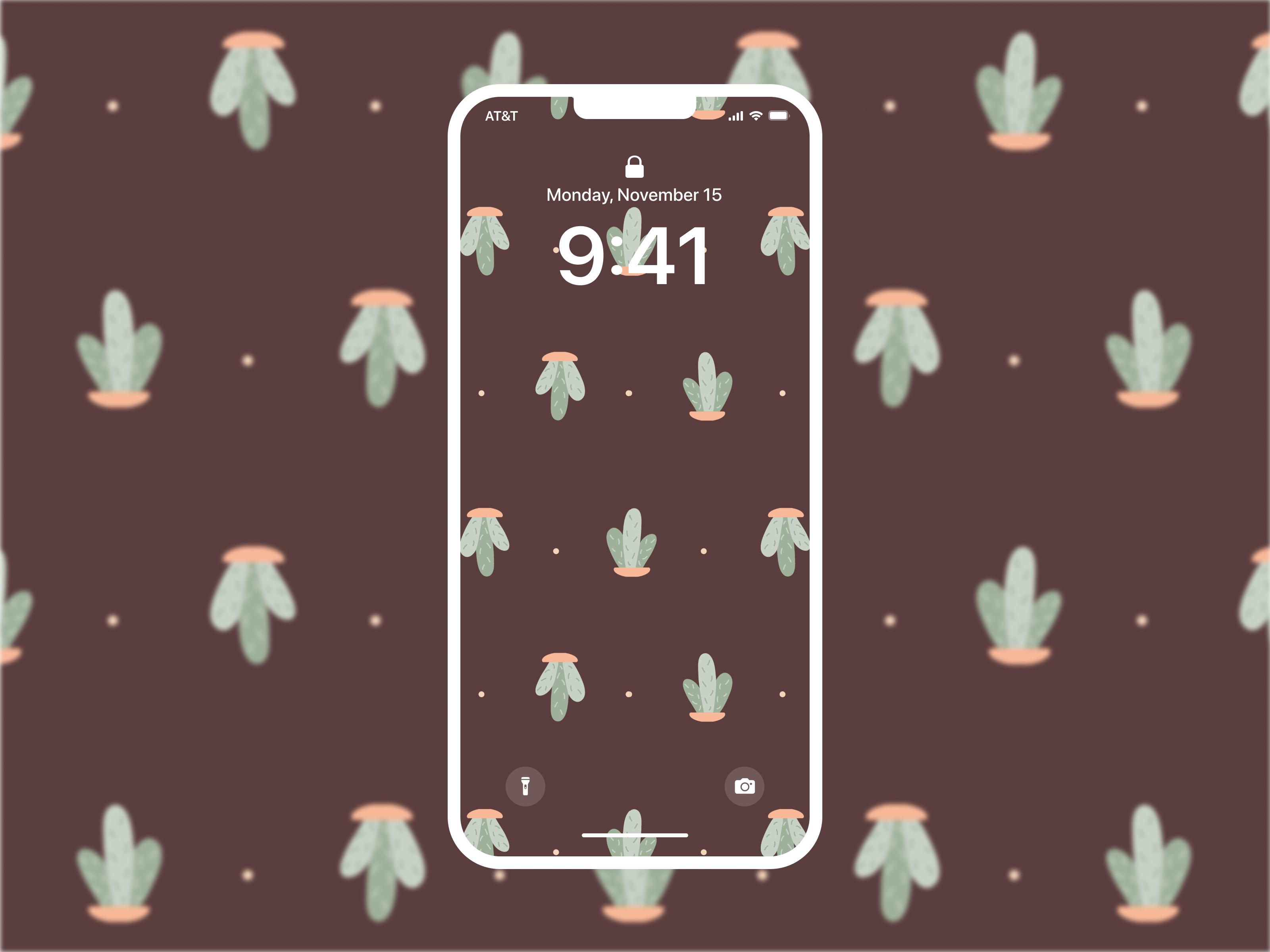 Dot And Cactus Wallpaper Dark Mode By Jocelyn Wright Powell On