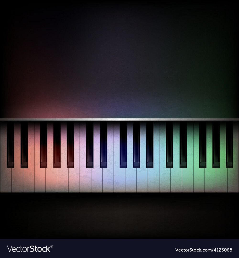 Abstract Grunge Dark Music Background With Piano Vector Image