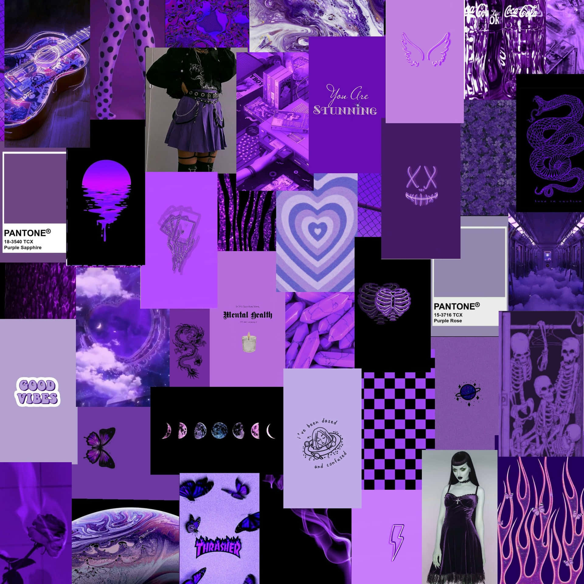 Purple Aesthetic Collage Wallpaper