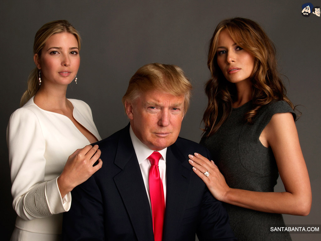 U S President Donald Trump With First Lady Melania And