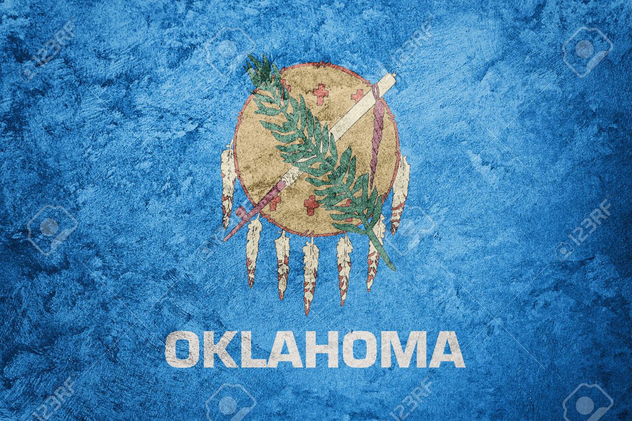Grunge Oklahoma State Flag Background