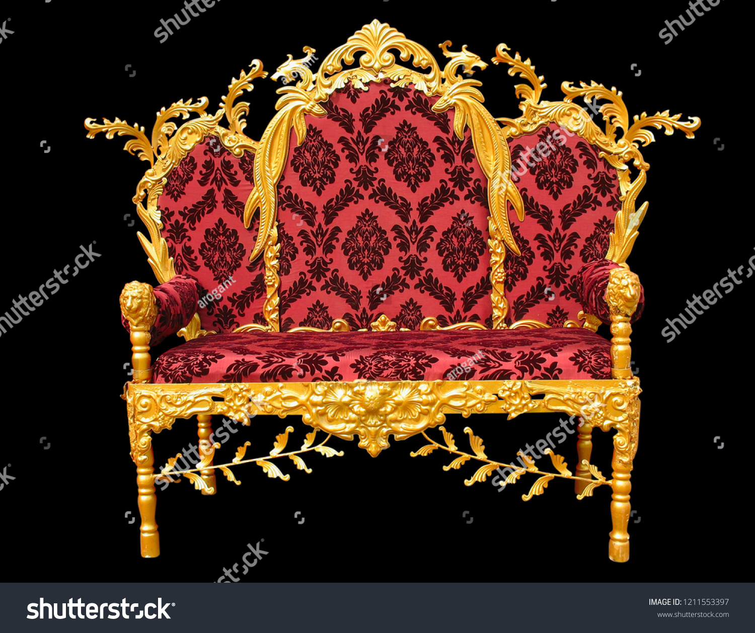 Old Red Golden King Throne Isolated Stock Photo Edit Now