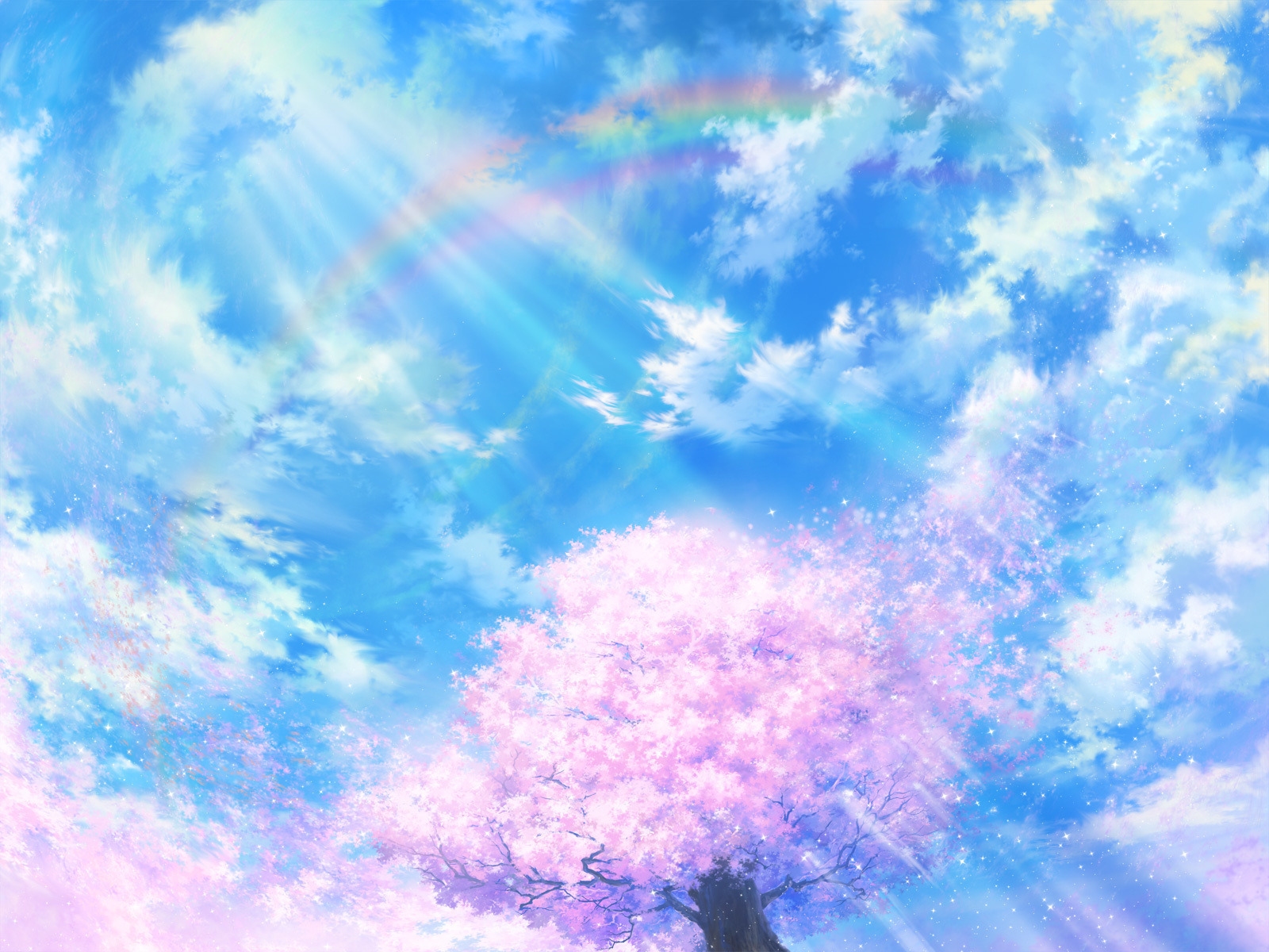HD Beautiful Pink Tree In Sunshine Desktop Wallpaper Background