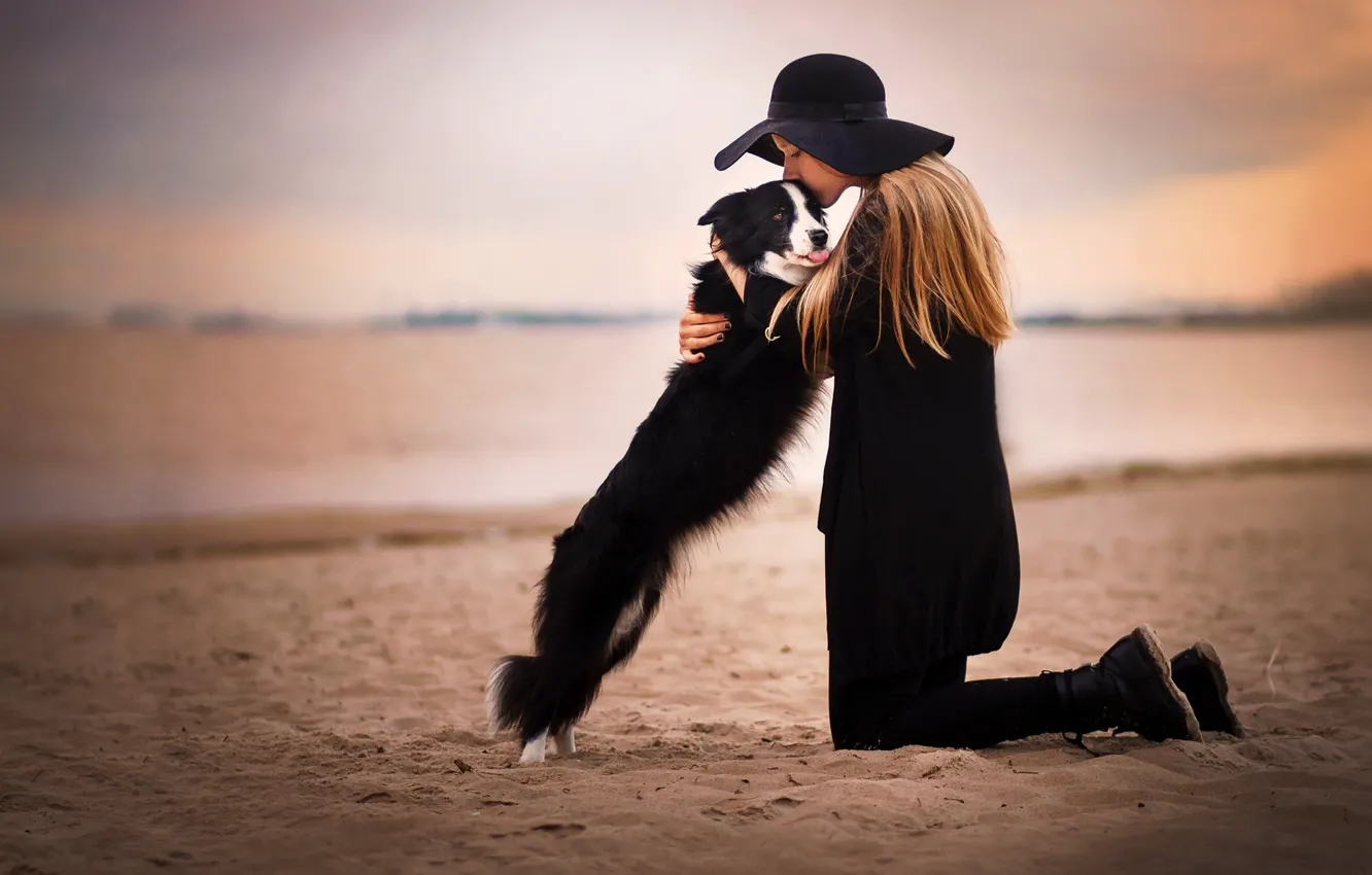Wallpaper Girl Dog Image For Desktop Section