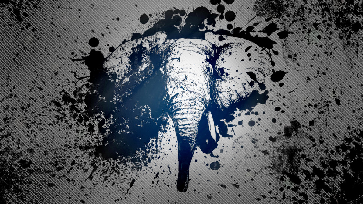 Inked Elephant Wallpaper By Davesartwork