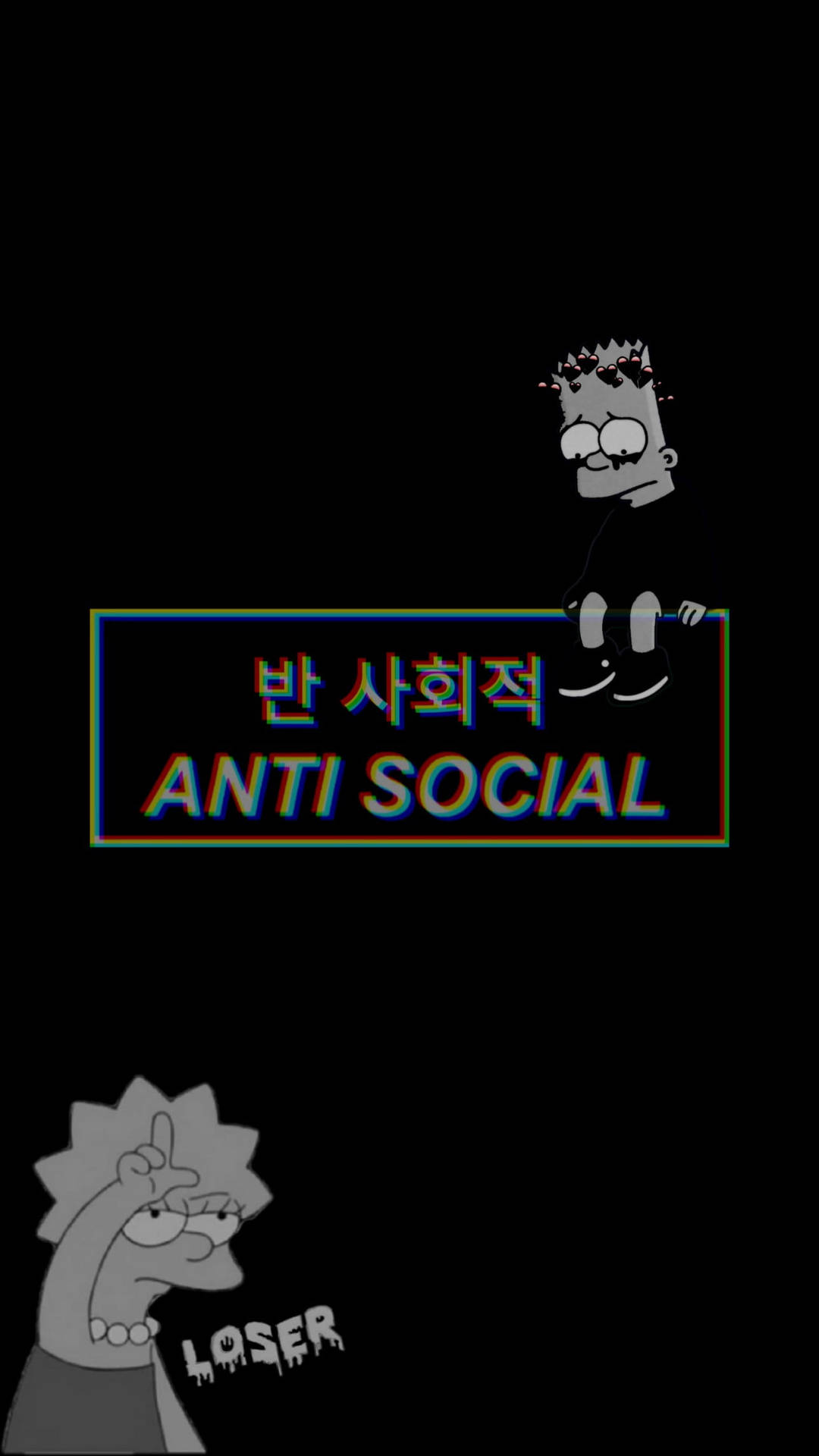 Anti Social Lisa Bart Glitch Vosi83csfa3btjuj Wallpaper
