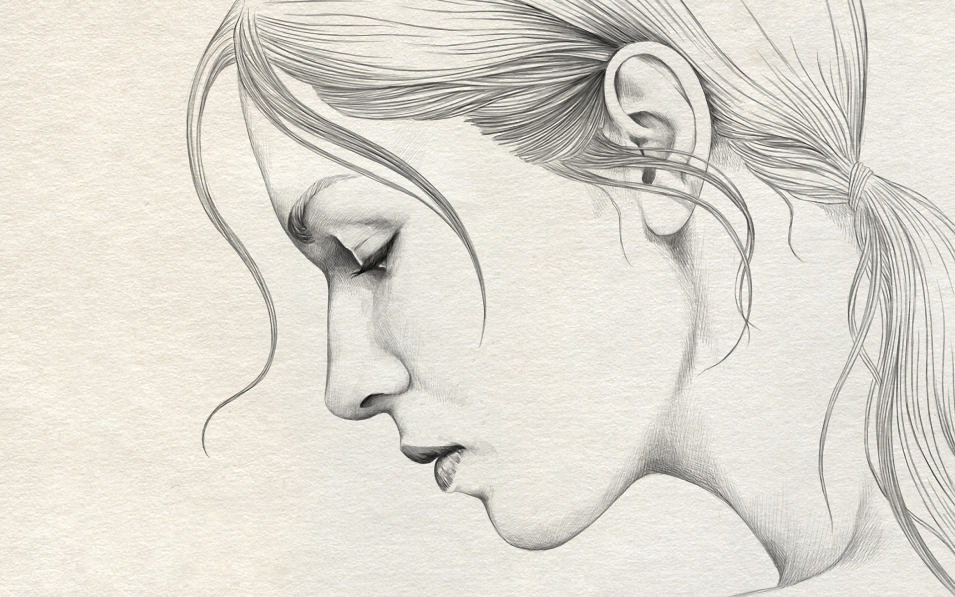 pencil sketch girl face