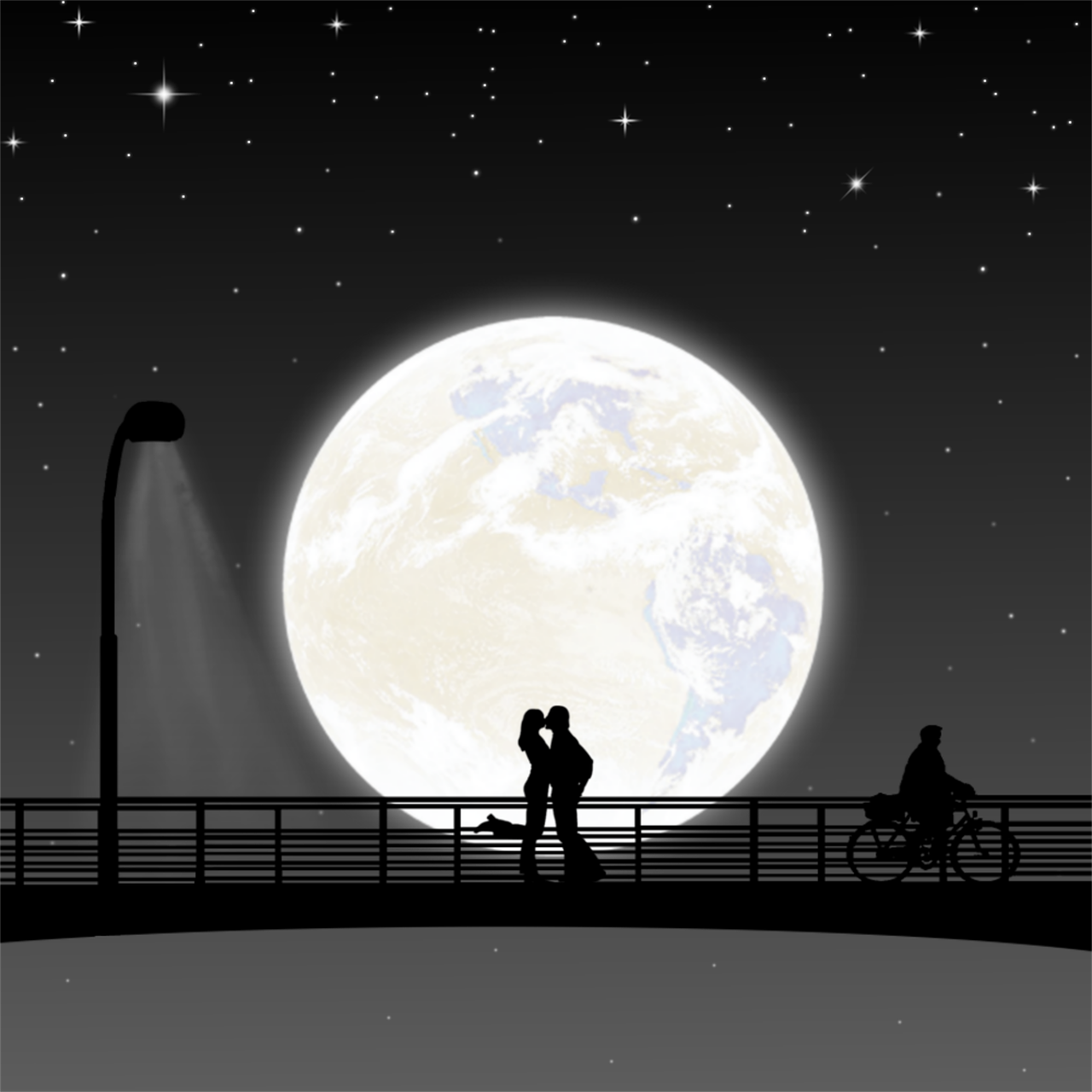 Photo Of Moon Night Couple Full Landscape