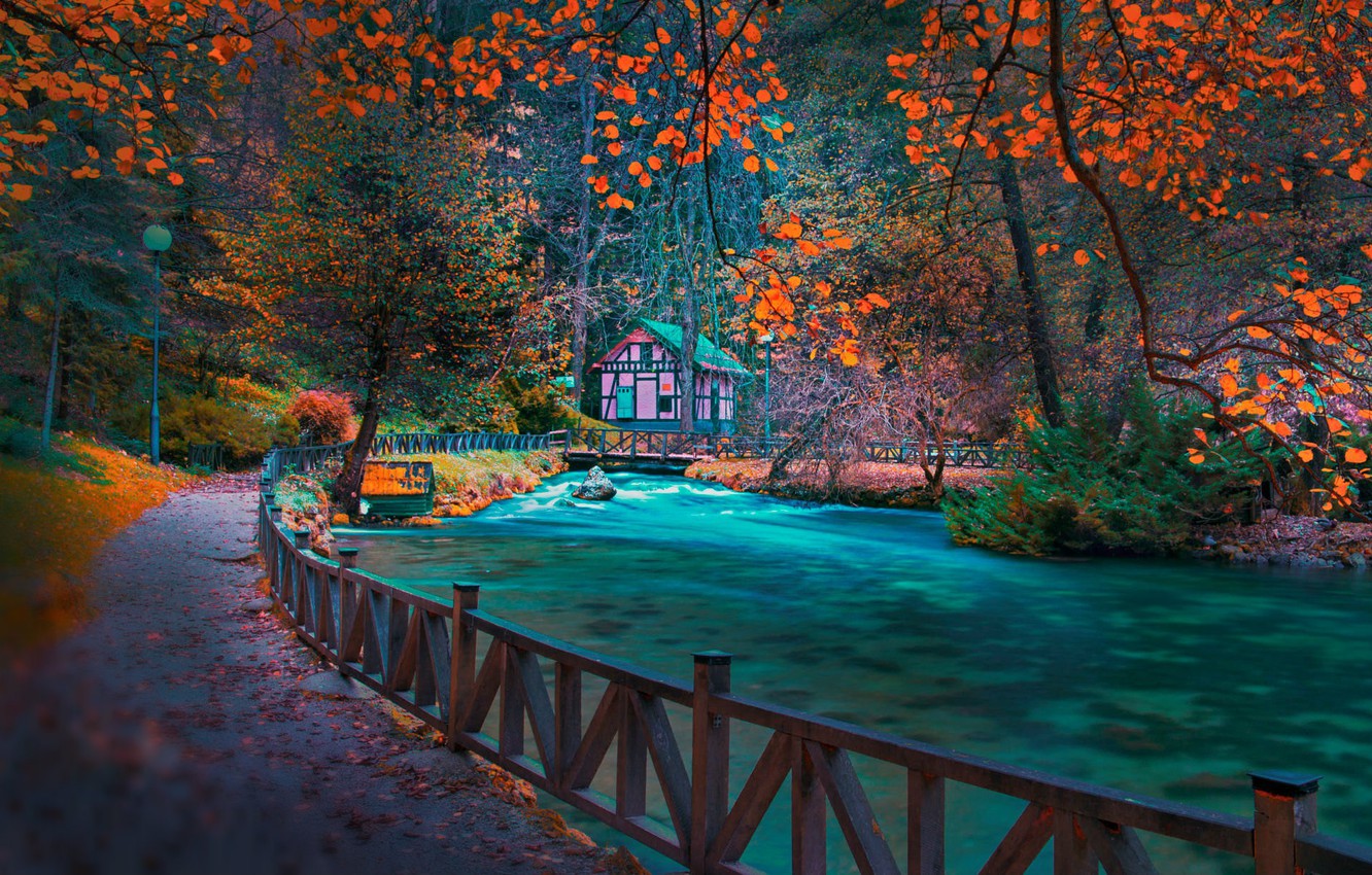 Wallpaper Track River Bosnia Autumn Park Sarajevo Image For