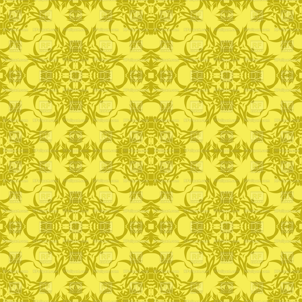 Eastern Seamless Pattern On Yellow Background Vector Stock Image