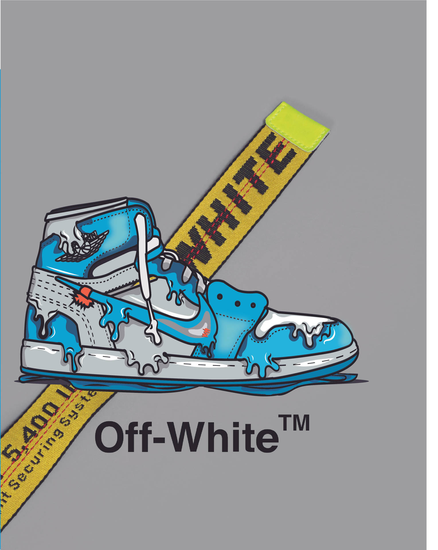 Cartoon Jordan Shoes Blue Off Wallpaper