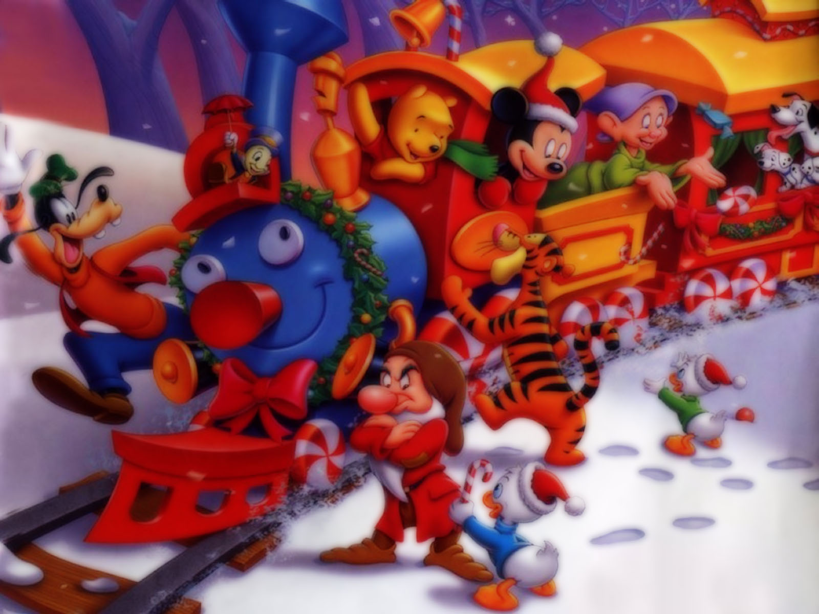 Walt Disney Christmas Cartoon Car Tuning