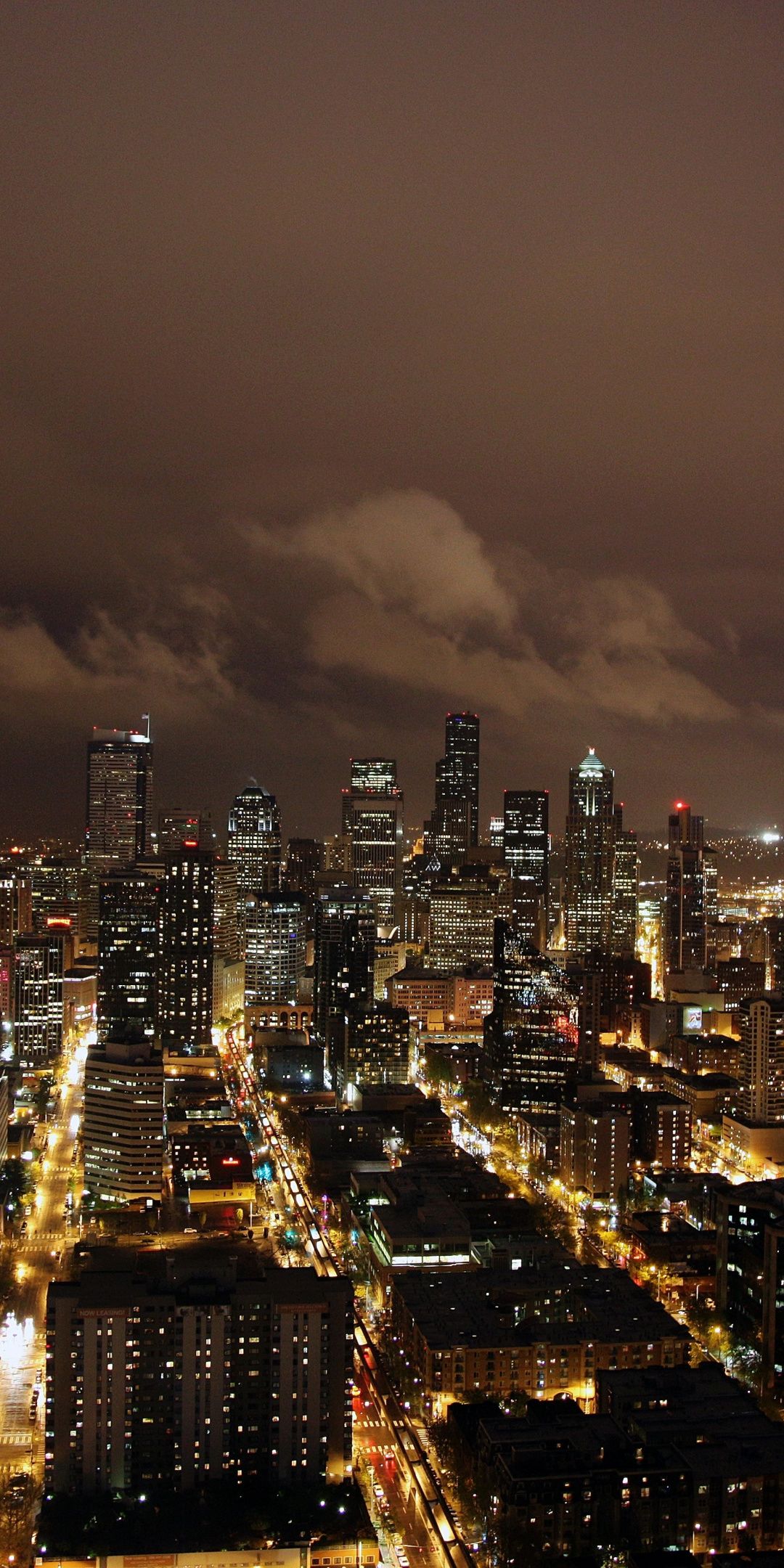 Night City Buildings Skyscrapers Dark Wallpaper