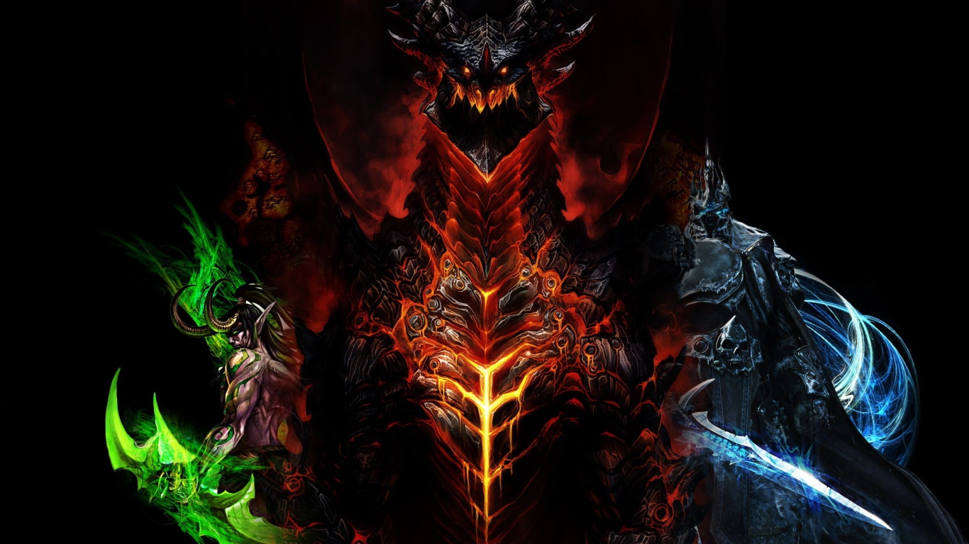 Download Wallpaper 1366x768 world of warcraft dragon characters