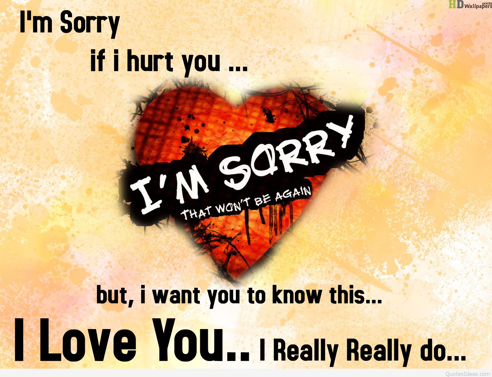 Hurt Sorry Sad Quote With Wallpaper HD