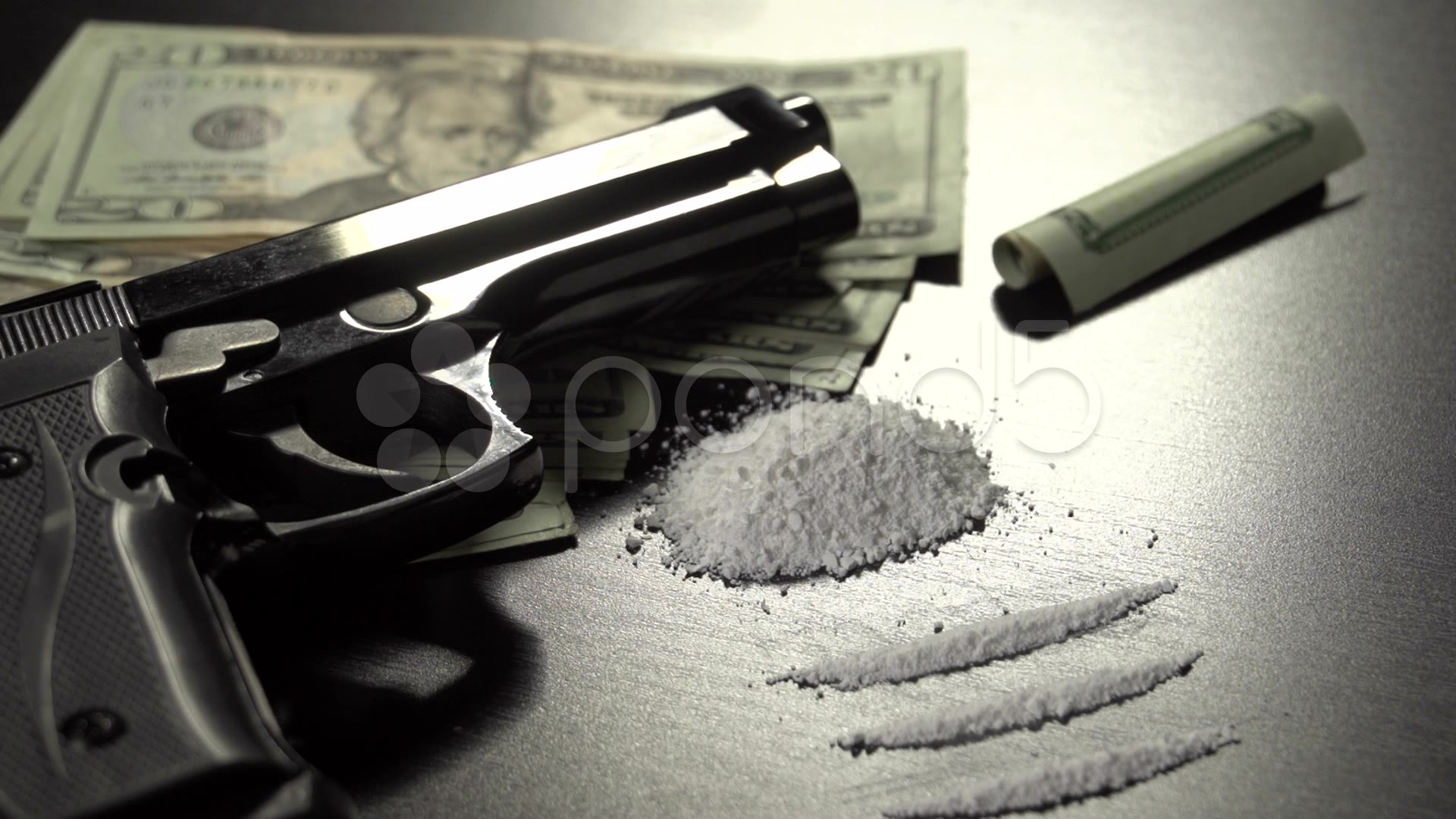 Dolly Of Drugs Guns And Money Stock Video HD