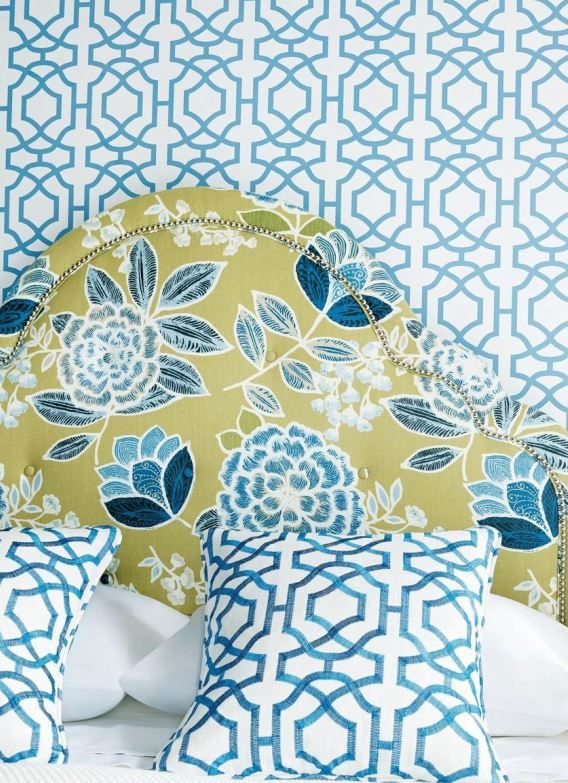 In Blue And White Thibaut Coordinating Wallpaper Fabrics