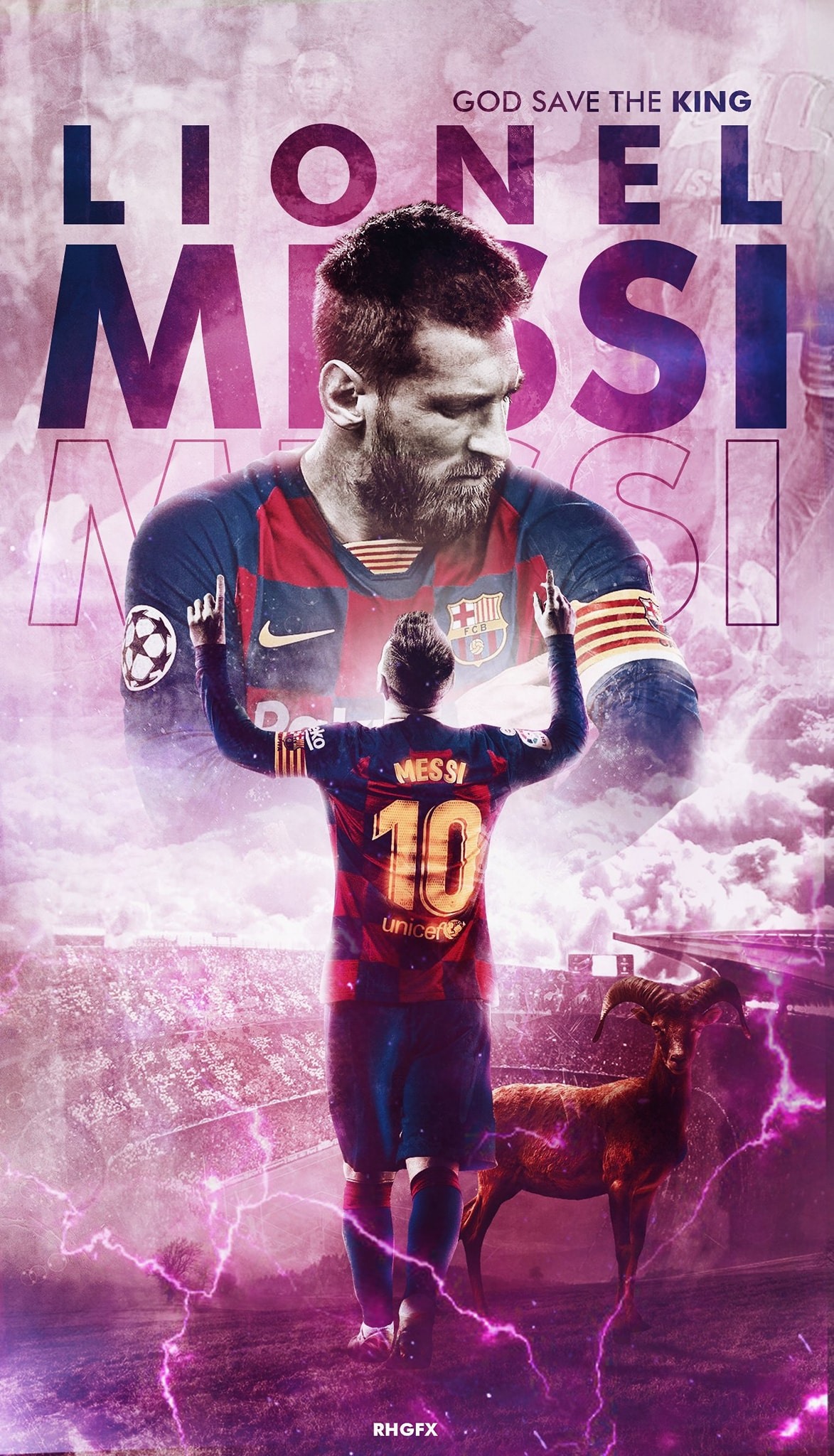 4k Wallpaper Lionel Messi God Save The King