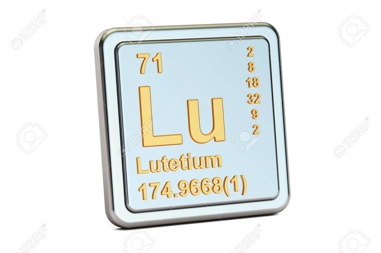 Lutetium Lu Chemical Element Sign 3d Rendering Isolated On