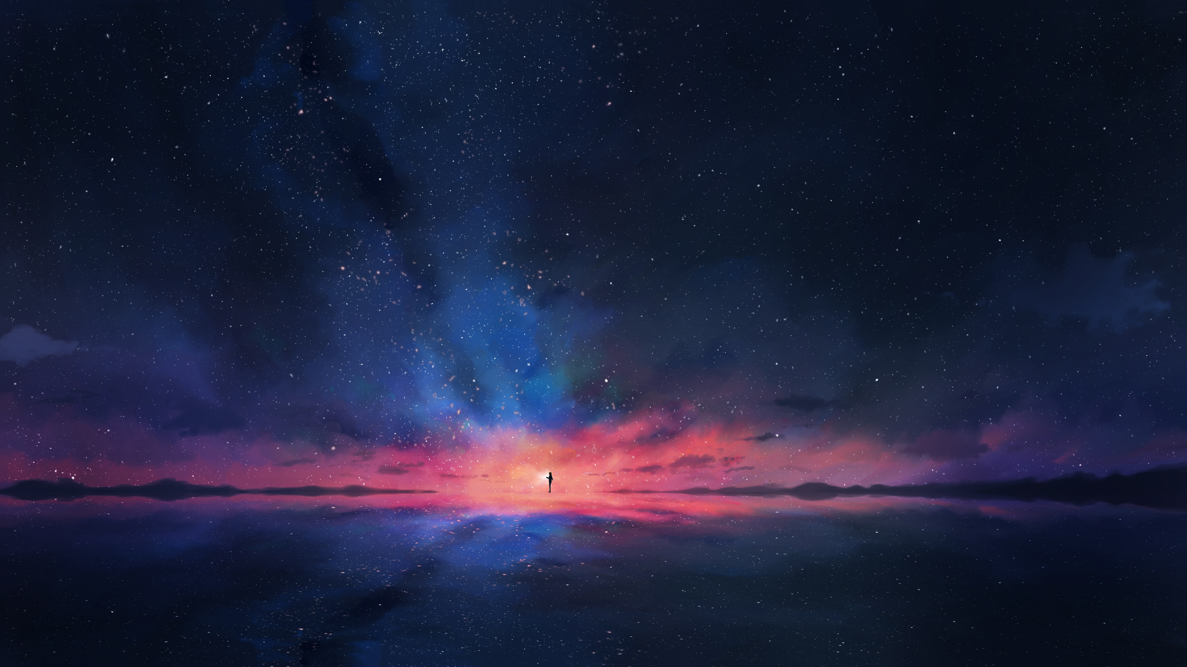 Stars Minimalism Space Digital Art Wallpaper HD Artist 4k
