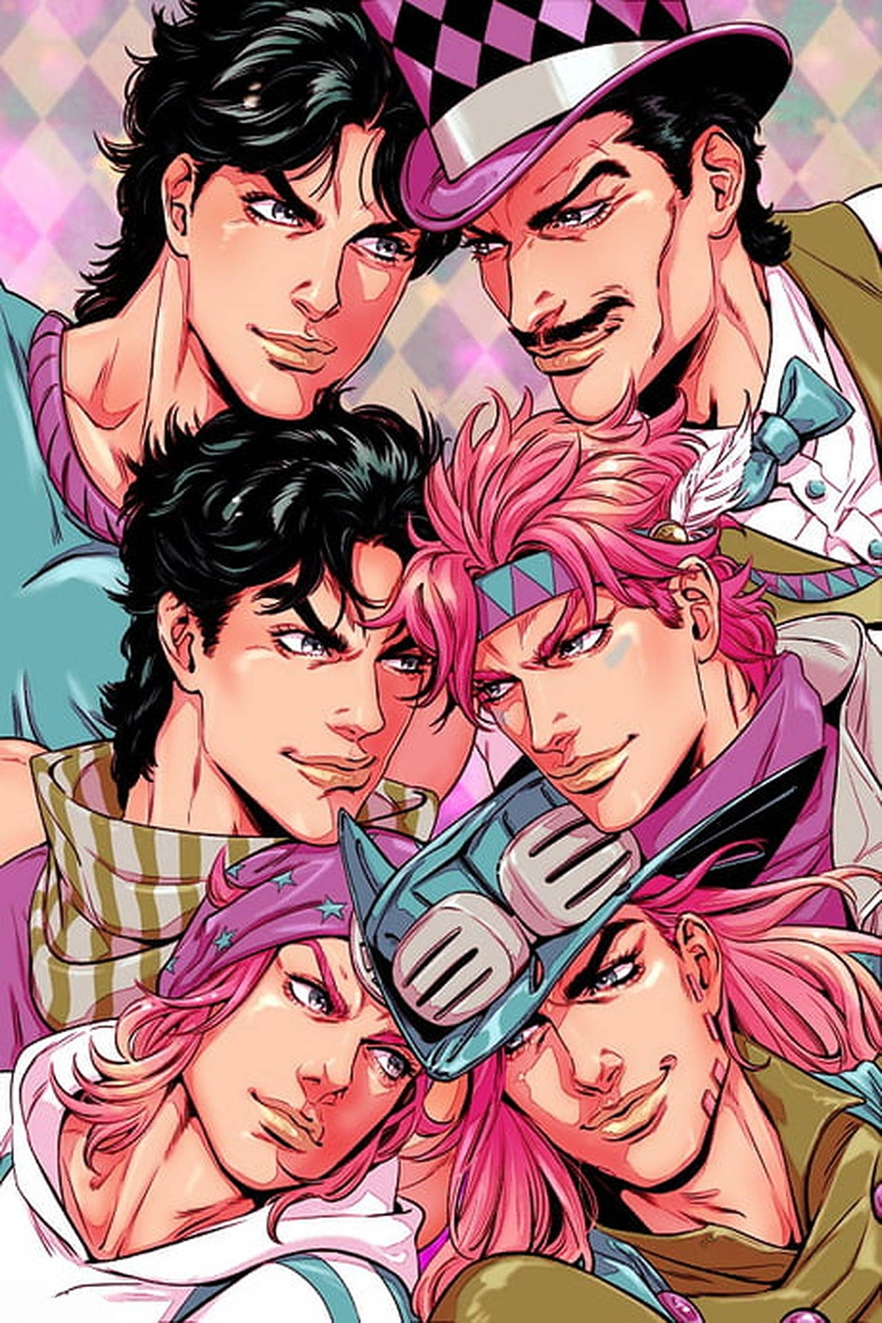 Fan art featuring characters from JoJo's Bizarre Adventure