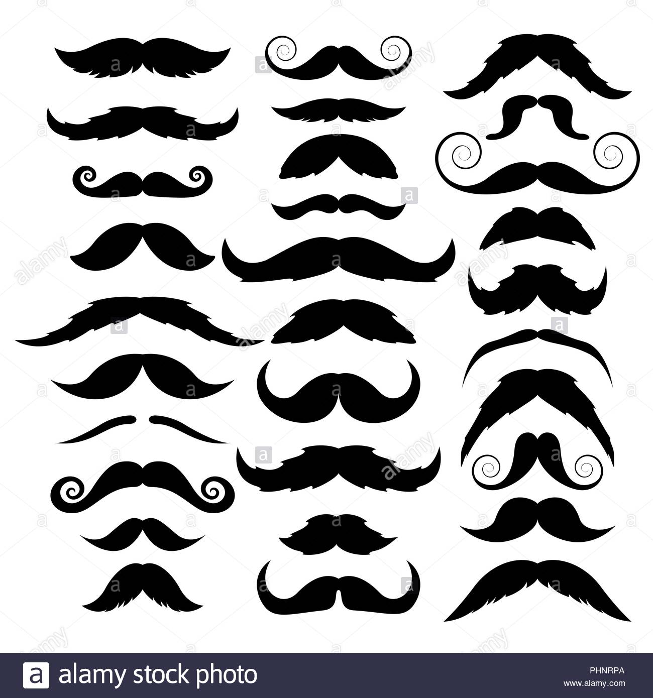 Set Of Mustache High Resolution Stock Photography and Images
