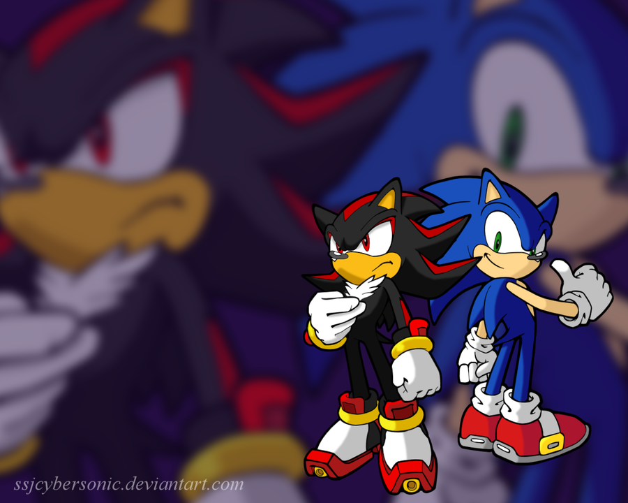 Sonic and Shadow Wallpaper by SSJCyberSonic 900x720