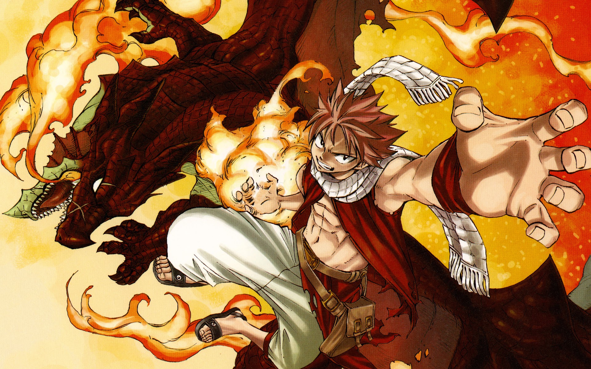 Fairy Tail Natsu And Igneel 8d Wallpaper HD