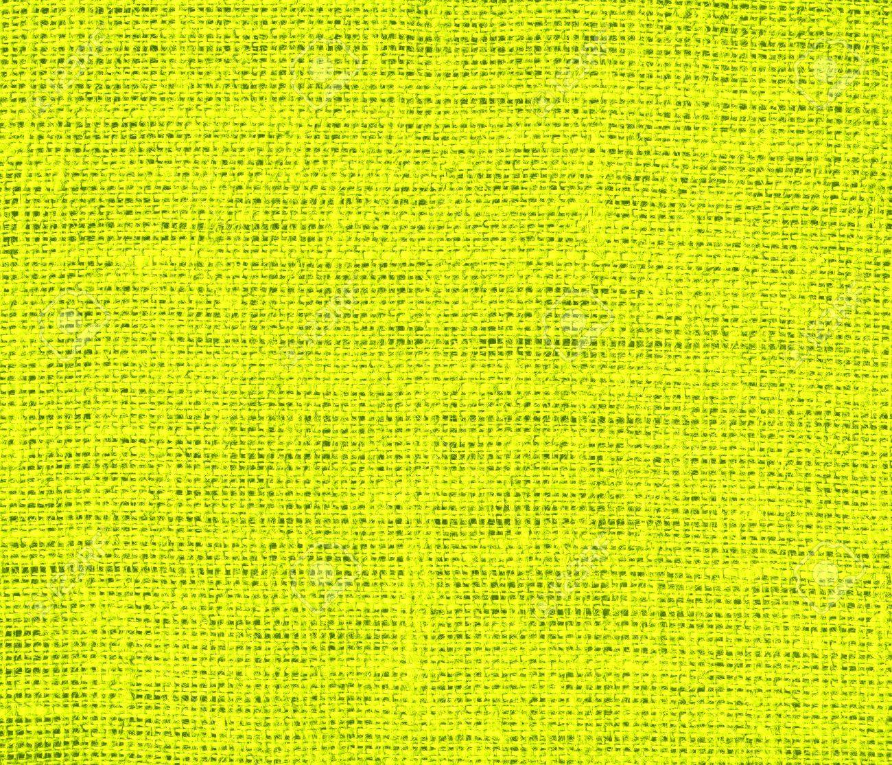 Chartreuse Traditional Burlap Texture Background Stock Photo