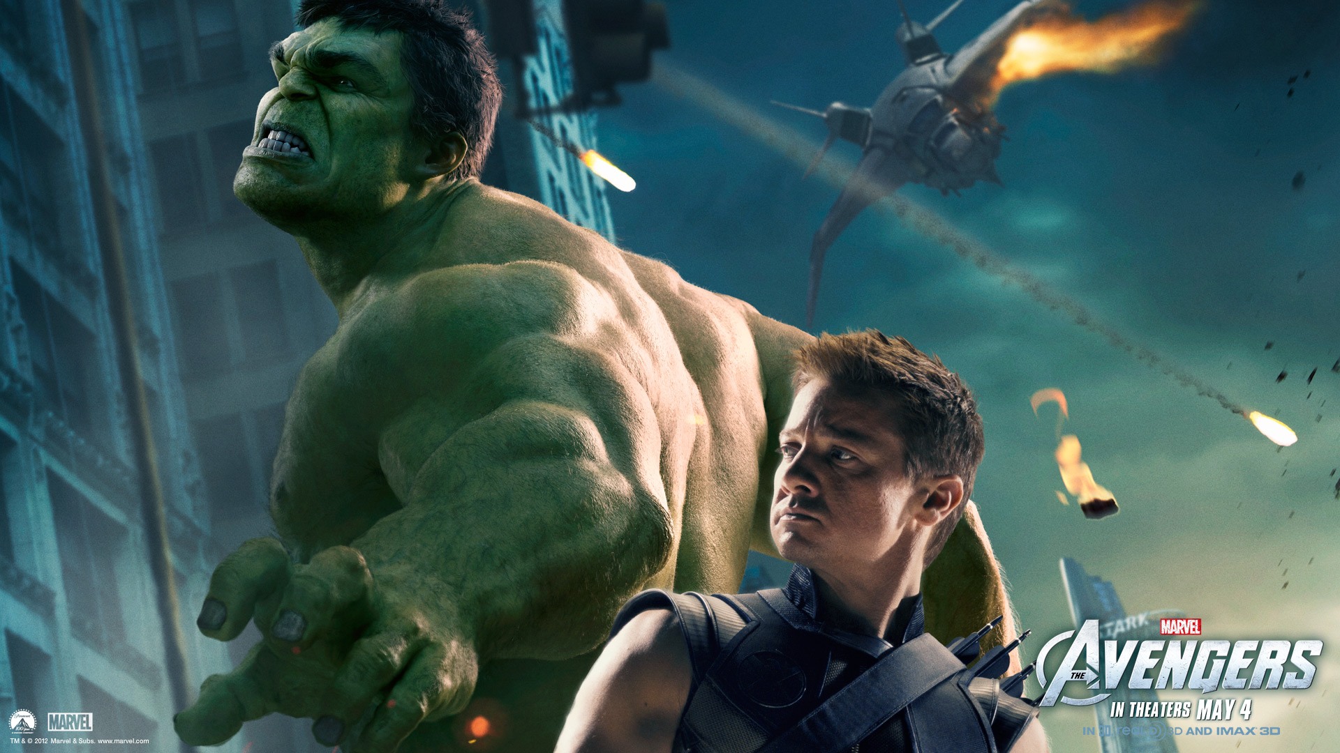 The Avengers Hulk Hawkeye Desktop Wallpaper