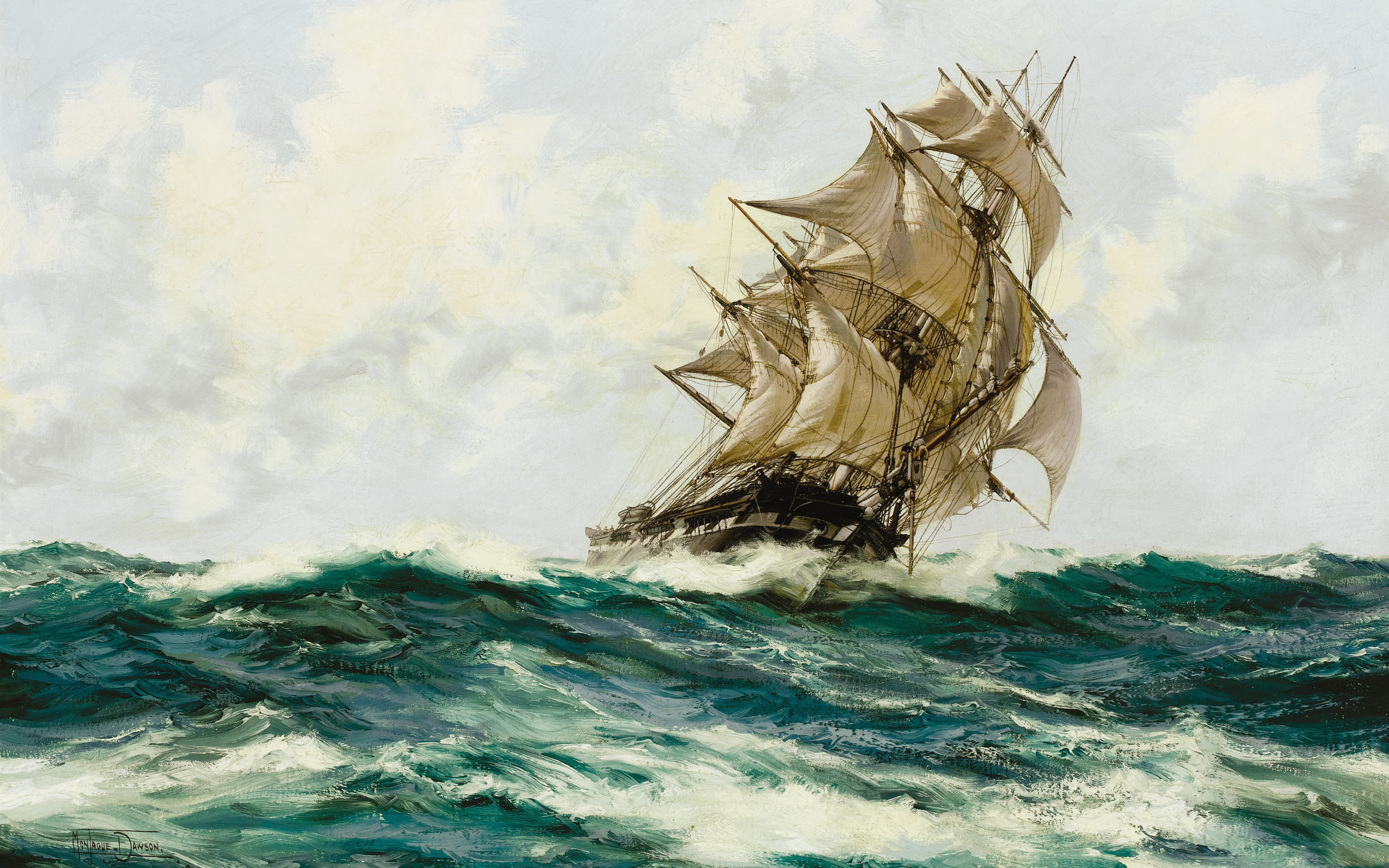 Artistic   Sailing Ship Wallpaper
