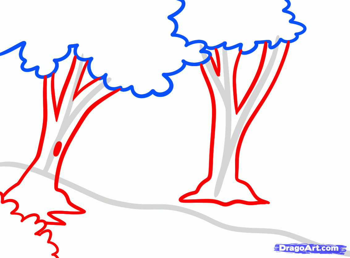 How To Draw Forests Forest Background Step By Landscapes