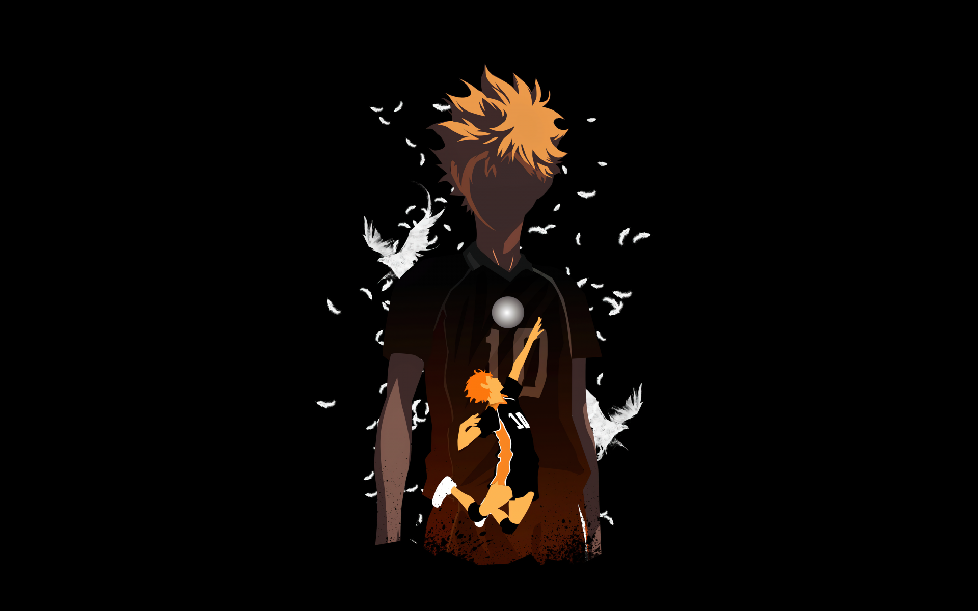 Hinata Shoyo 8k Black Background Wallpaper