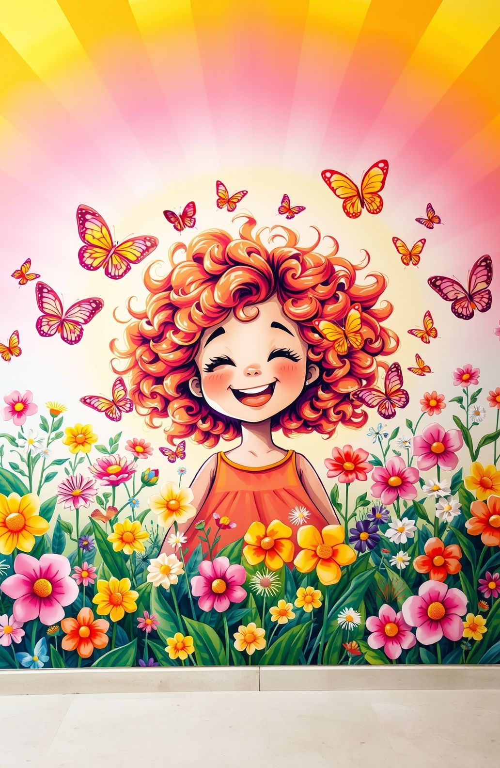 Curly Girl Cartoon Wallpaper