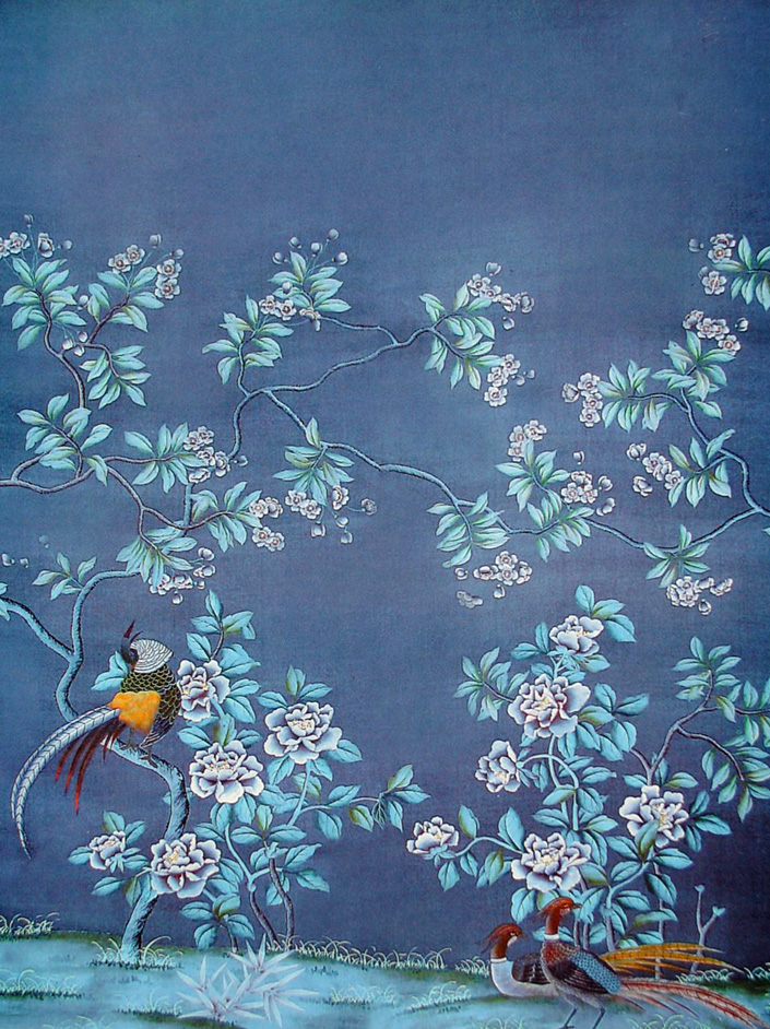 In A Specific Type Of Chinoiserie Classic Hand Painted Wallpaper