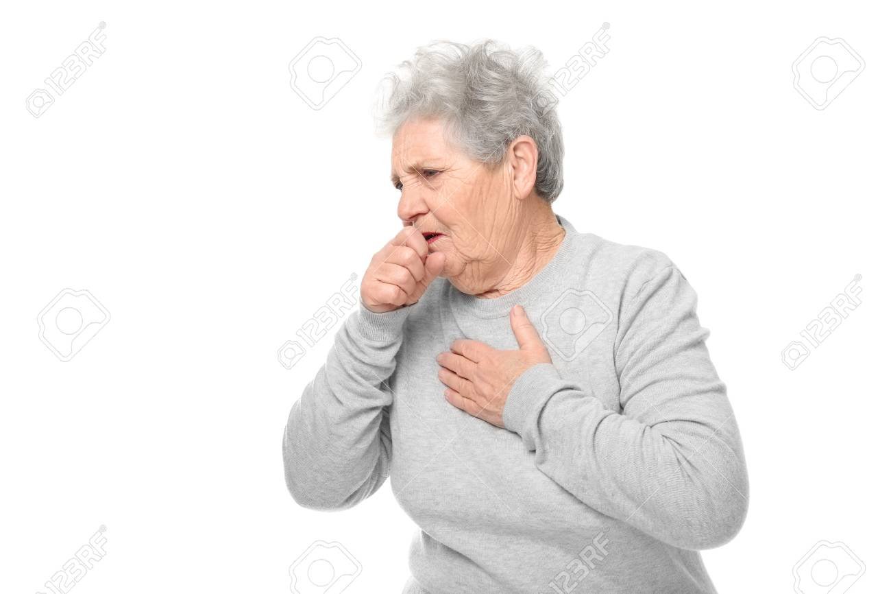 Free download Portrait Of Coughing Elderly Woman On White Background ...