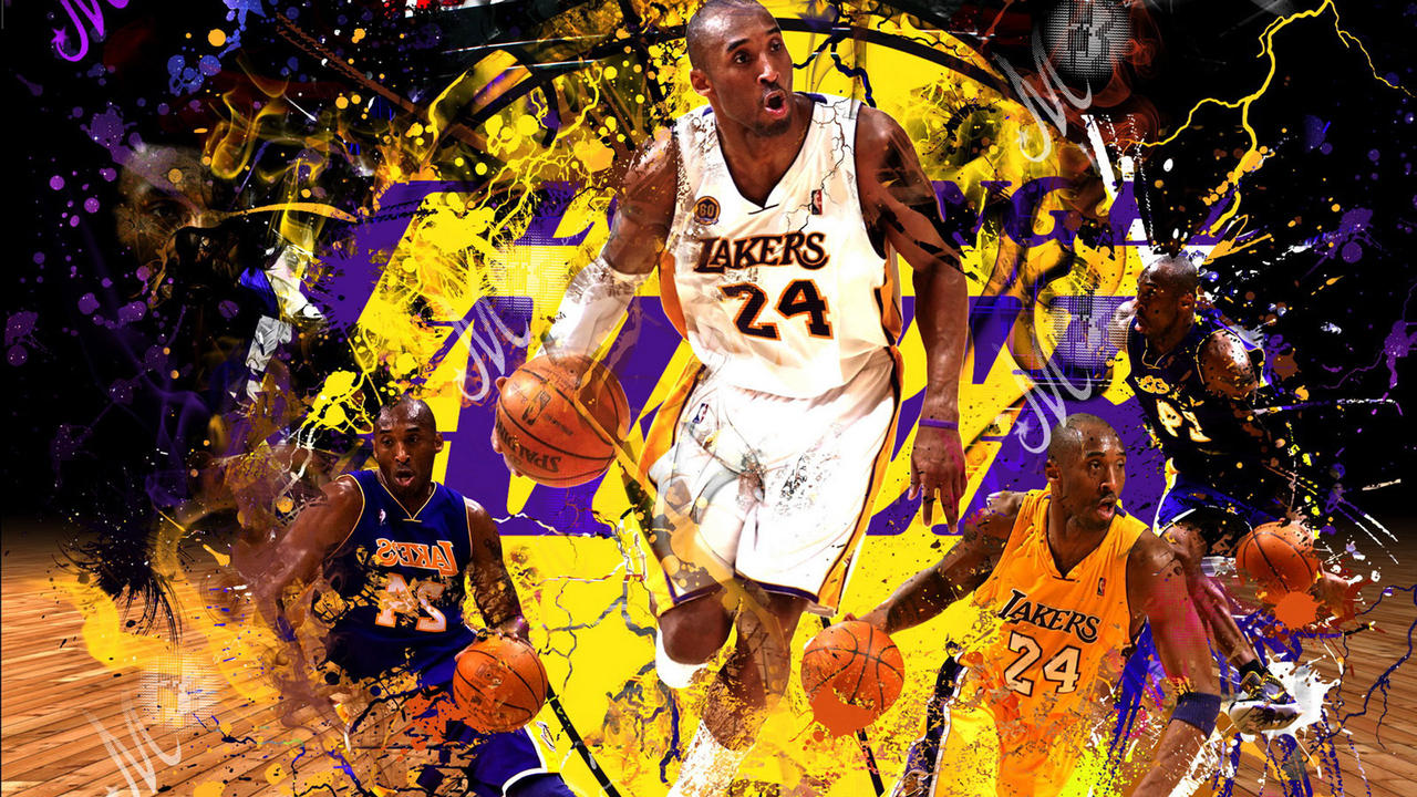 Kobe Bryant Wallpaper Dribbling Man Lakers Color As Background