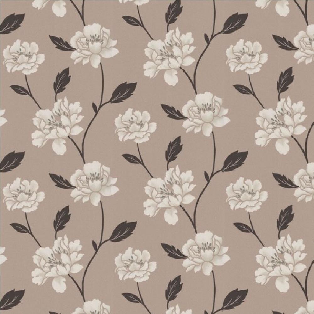 Graham Brown Peony Floral Wallpaper Taupe Beige Cream