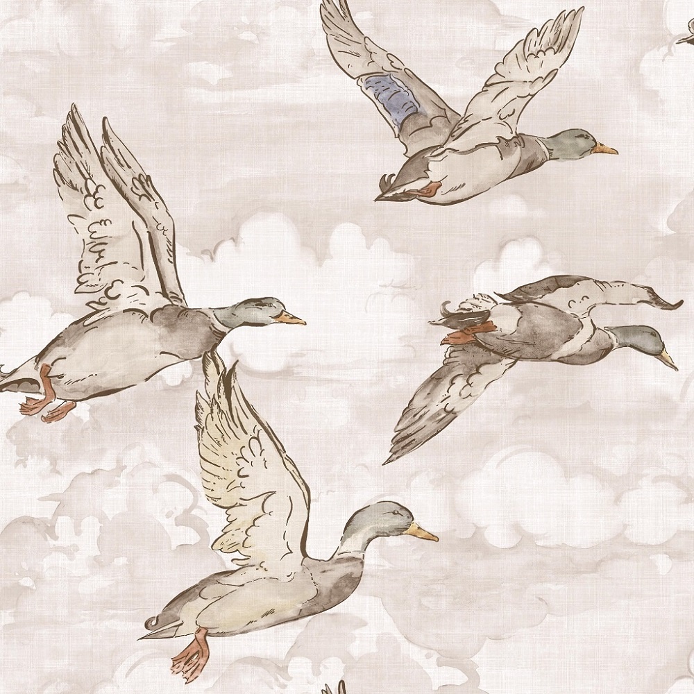 Home Wallpaper Grandeco Flying Ducks