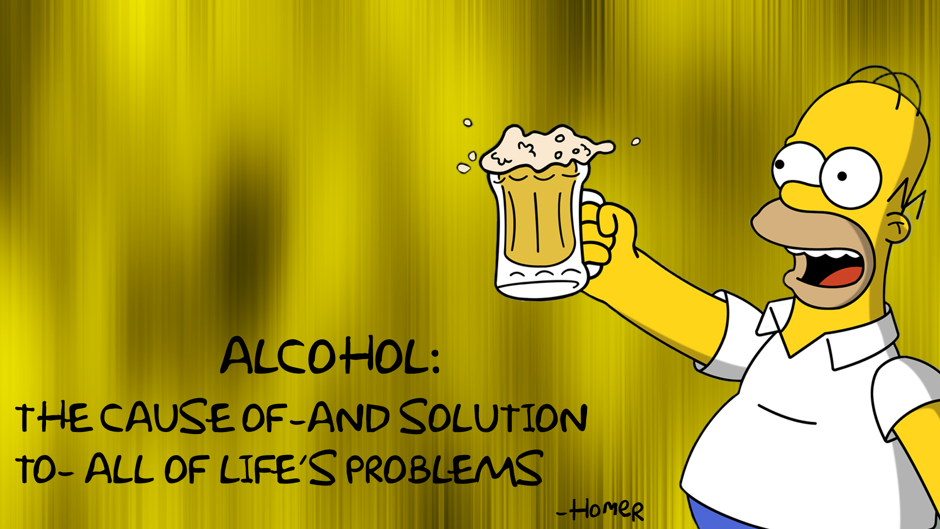 Homer The Simpsons Alcohol Beer Cause Solution Wallpaper