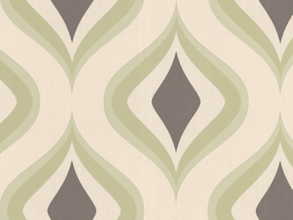 Free Delivery on Trippy Pale Green Cream Geometric Wallpaper