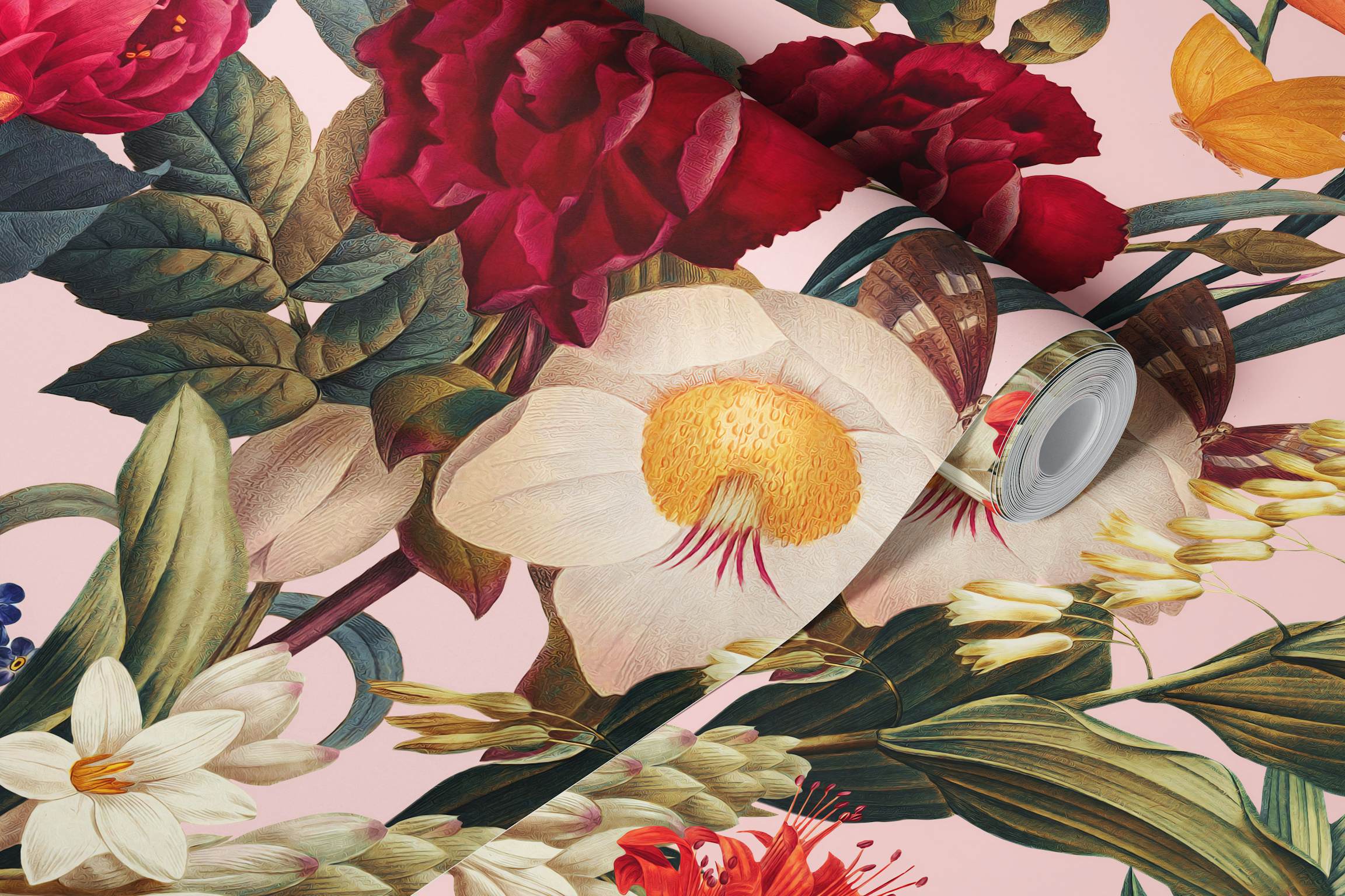 Pink Floral Wallpaper For Living Rooms