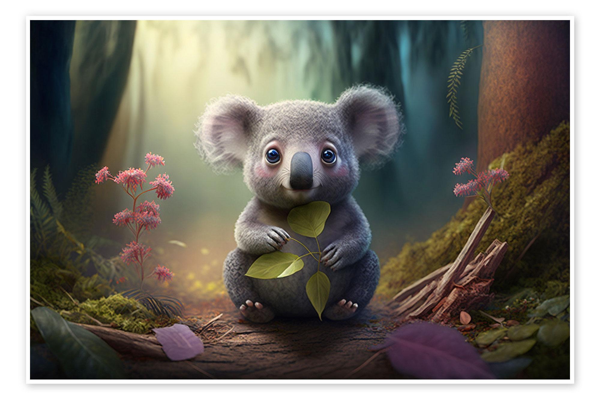 Koala In The Fairytale Forest Ii Print By Michael Artefacti